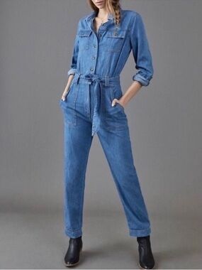Anthropologie Blue Denim Jumpsuit